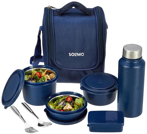 solimo stainless steel lunch box set with bag|Sanwuta Lunch Box for Women Insulated Preppy Lunch Bag with .